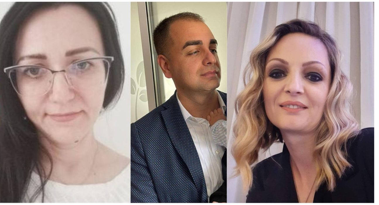 Fotografie cu Antohi Gabriela, Timiș Ioan și Andor Teodora – trei dintre actorii principali implicați în cazul Talpoș și acuzați de manipularea actului de justiție în favoarea unei mame abuzive.