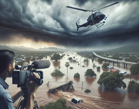 Ciuca a filmat zonele afectate de inundatii din elicopter