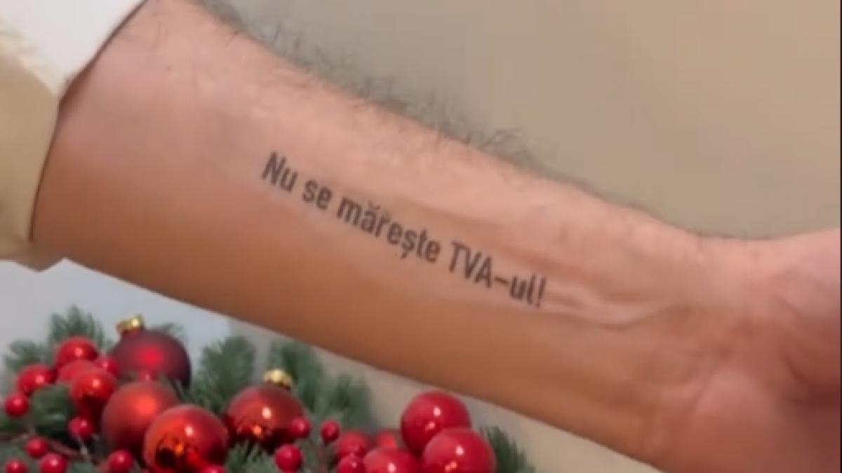 Ciolacu si a tatuat mesajul Nu se mareste TVA ul dupa inghetarea pensiilor si salariilor