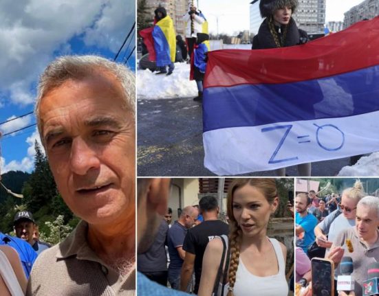 Purtatoarea steagului Rusiei la proteste cu Calin Georgescu