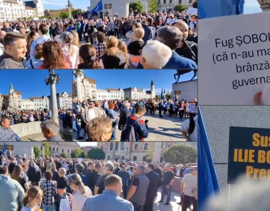 Oradenii sau adunat la miting pentru a l sustine pe Bolojan inainte de motiune Fug sobolanii pentru ca n au