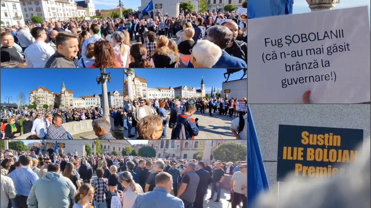 Oradenii sau adunat la miting pentru a l sustine pe Bolojan inainte de motiune Fug sobolanii pentru ca n au